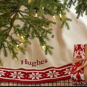 Pottery Barn Fair isle Christmas Tree Skirt
